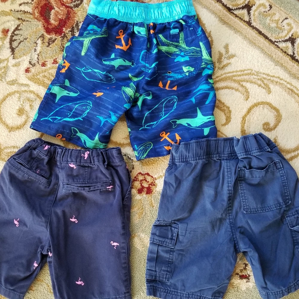 Bundle of boys size 5T shorts and swimsuit